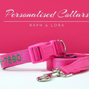 Multiple Colour Personalise Dog Collar Leash,Handmade Puppy Collar With Embroidered Pet Name For Wedding Gift,Pet Collar Gift For Dog Mom