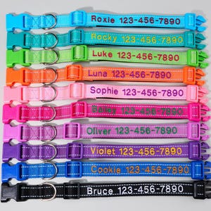 Personalized Dog Collar with Name, Custom Embroidered Dog Collar, Adjustable Dog Collar with Quick Release Buckle,Handmade Puppy Collar