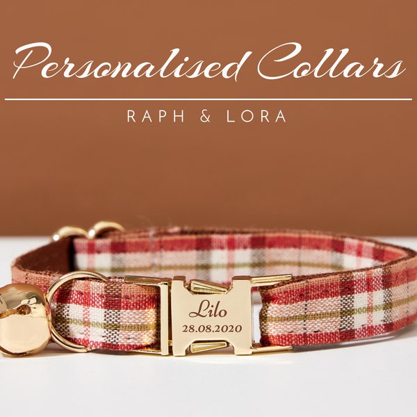 Red-Brown Cat Collar Leash Bowtie Set,Personalized Kitten Collar Bowtie,Free Engraved Puppy Tag Cat Tag,Fancy Cat Collar Bowtie For Birthday