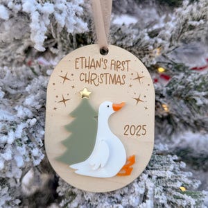 First Christmas Ornament 2025, My First Christmas Keepsake Goose Ornament, Newborn Keepsake Gift, Baby 1st Christmas Silly Goose Decoration