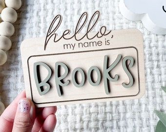 Hello My Name is Birth Announcement Sign for Hospital, Baby Name Sign, Newborn Baby Name Announcement Sign, Newborn Photo Prop