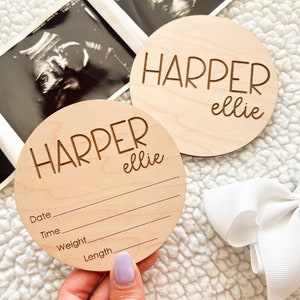 Baby Name Sign, Birth Stats Sign, Engraved Baby Name Announcement, Hospital Name Plaque, Newborn Photo Prop, Baby Shower Gift for Newborn