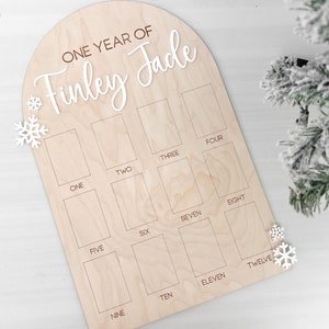 Fototafel für das erste Jahr, Winter Onederland Geburtstagsdekor, ein Jahr Fototafel, Babys erstes Jahr Zeichen, Meilenstein 12 Monate Fototafel,