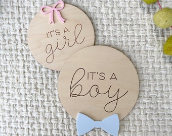 It's a Girl It's a Boy Gender Announcement, She's Here Hospital Gender Reveal, It's a Girl Boy Sign for Hospital, Girly Bow Hospital Sign