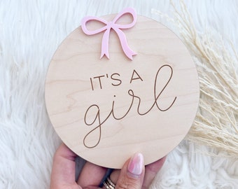 It's a Girl Gender Announcement, She's Here Hospital Gender Reveal, It's a Girl Sign for Hospital, Girly Bow Hospital Sign