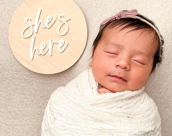 She's Here Birth Announcement Sign, Hospital Gender Reveal, He's Here Sign, its a boy its a girl Gender Reveal Sign, Baby Announcement Sign