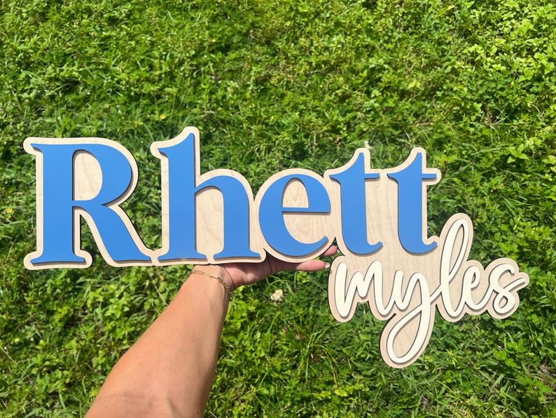 Rhett Lettering Custom Wood Baby Name Sign, Nursery Decor, Kids Room Art, Wall Art for ...