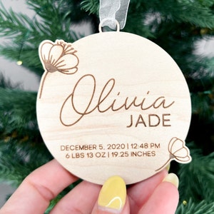 Baby Stats First Christmas 2025 Ornament, My First Christmas Ornament, New Baby Christmas Gift, Baby Birth Stats Christmas Ornament