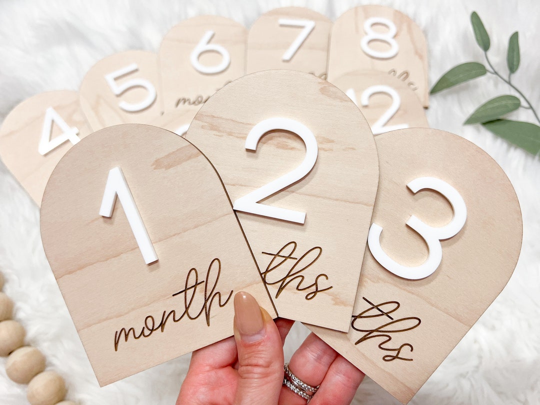 Baby Monthly Milestone Marker, Month Photo Sign Baby, Baby Milestone ...