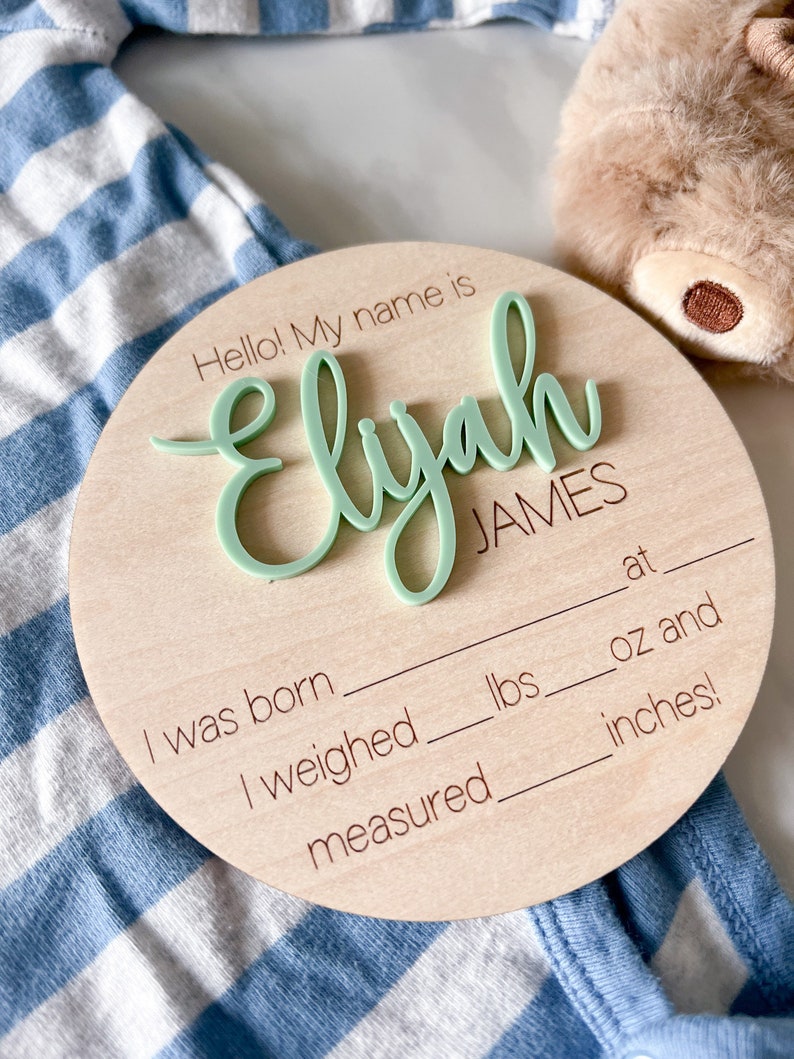 Baby Announcement Sign Birth Announcement Sign for Hospital Etsy