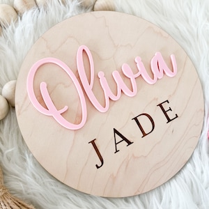 Baby Name Sign for Hospital, Birth Announcement Sign, Hospital Name Sign, Newborn Name Wood Sign, Nursery Decor, 3D Hospital Name Wood Sign