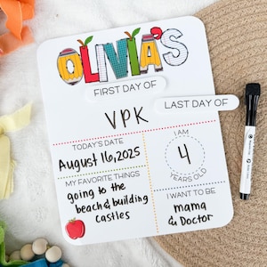 My First Day of School Sign, Back to School Board, First and Last Day of School Board, Reusable Sign for School Pictures