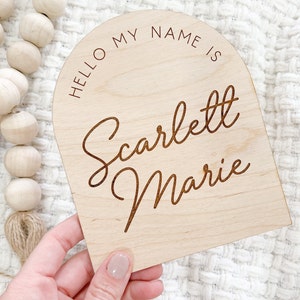 Baby Name Sign for Hospital, Personalized Newborn Name Wood Sign, Birth Announcement Sign for Hospital, Engraved Birth Stats Hospital Sign