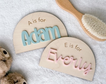 Placa con nombre de bebé, letrero con nombre de bebé para hospital, letrero para anuncio de nacimiento, regalo de hospital para recién nacidos, decoración personalizada para guardería, placa para anuncio de nombre