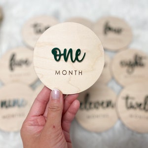 Baby Monthly Milestone Cards, Baby Month Photo Signs, Monthly Milestone Marker, Baby Shower Gift, Personalized Baby Milestone Wood image 7