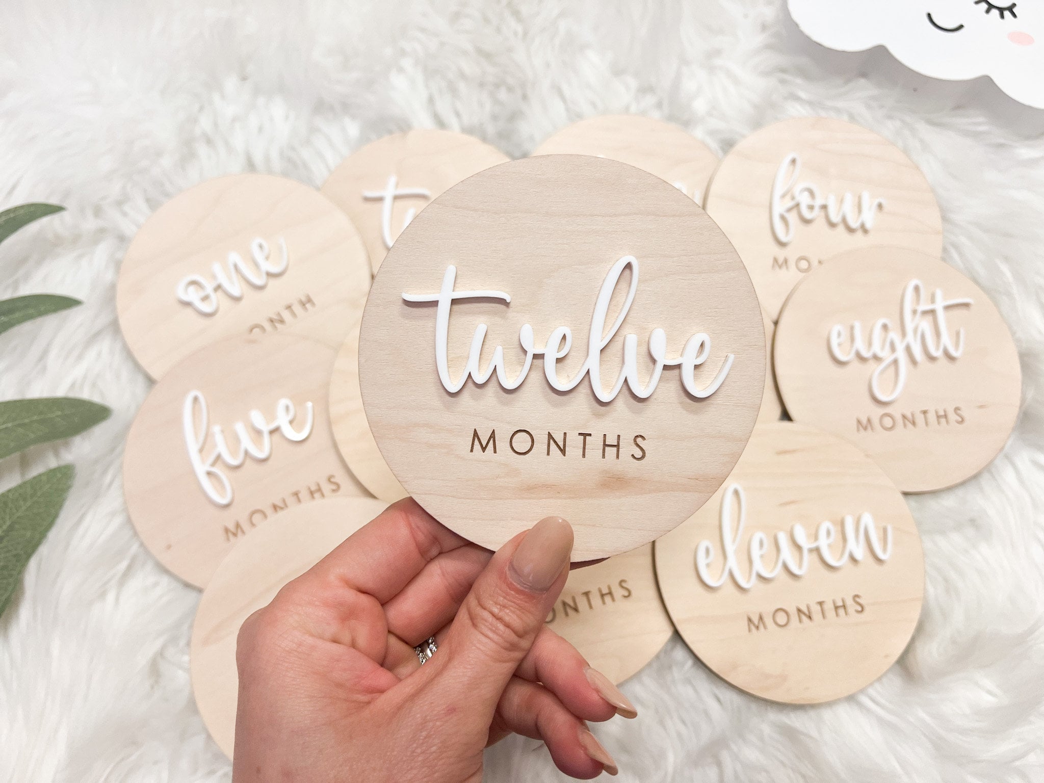 Baby Monthly Milestone Marker, Month Photo Signs Baby, Monthly Wooden ...