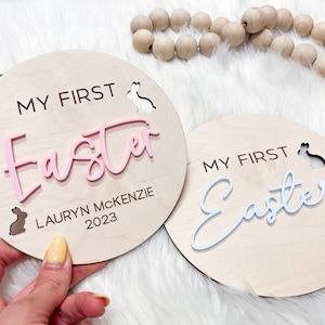 My First Easter Photo Prop, Baby&#39;s First Easter, Newborn Easter Photo Prop, Personalized Babys First Easter Sign, My First Holiday Milestone