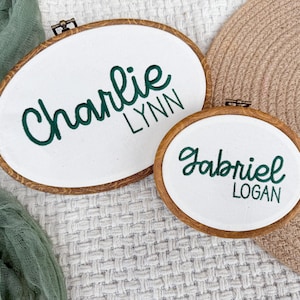 Embroidered Name Sign, Baby Announcement Embroidery Hoop, Hospital Name Announcement, Embroidered Baby Name Sign, Embroidery Birth Sign