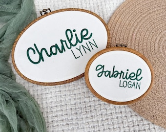 Embroidered Name Sign, Baby Announcement Embroidery Hoop, Hospital Name Announcement, Embroidered Baby Name Sign, Embroidery Birth Sign