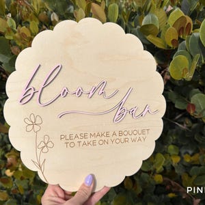 Insegna Bloom Bar, Insegna Flower Bar per addio al nubilato, Insegna Baby in Bloom per baby shower, Insegna da appendere "Crea un bouquet", Insegna Bloom Bar per matrimoni immagine 7