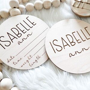 Baby Announcement Sign, Personalized Birth Announcement sign for Hospital, Engraved Newborn Name Wood Sign, Baby Shower Gift Newborn Prop