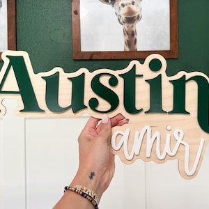 Nursery Name Sign, Large Wood Baby Name Sign, Above Crib Name Sign, Girl Name Sign, Layered Baby Name Sign, Boy Name Sign