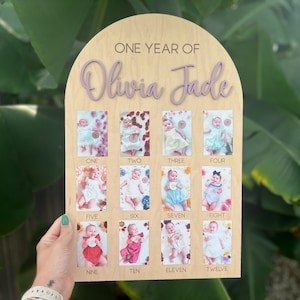 My First Year Board, One Year Photo Board, My First Year Photo Display, 12 month picture sign, Baby's first year sign, 1st Birthday Decor