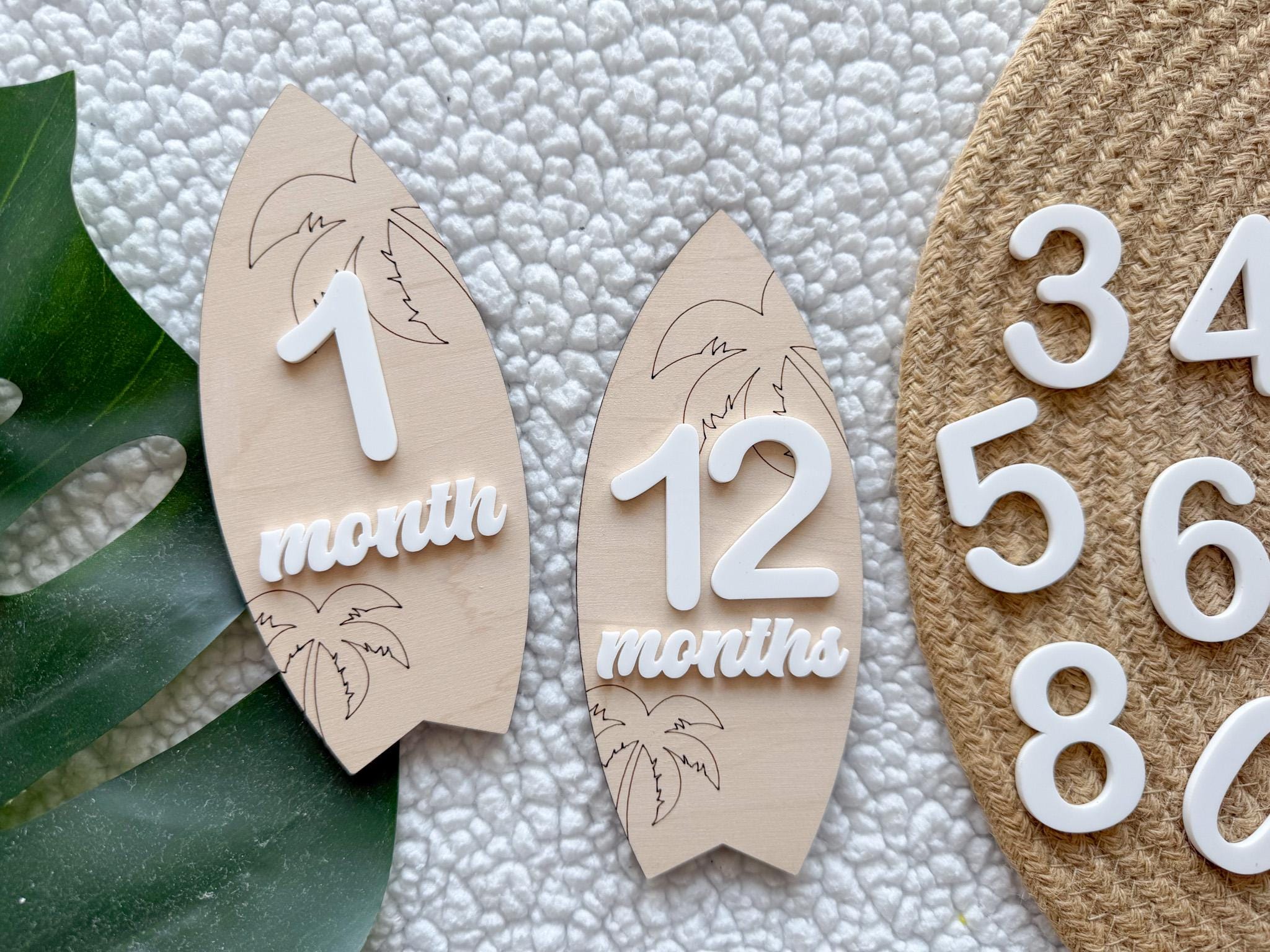 Baby Monthly Surfboard Milestone Marker, Interchangeable Month Baby ...