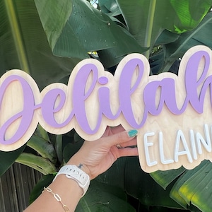 Above Crib Name Sign, Layered Name Sign for Nursery, Large Wood Baby Name Sign, Girl Name Sign, Layered Baby Name Sign, Boy Name Sign