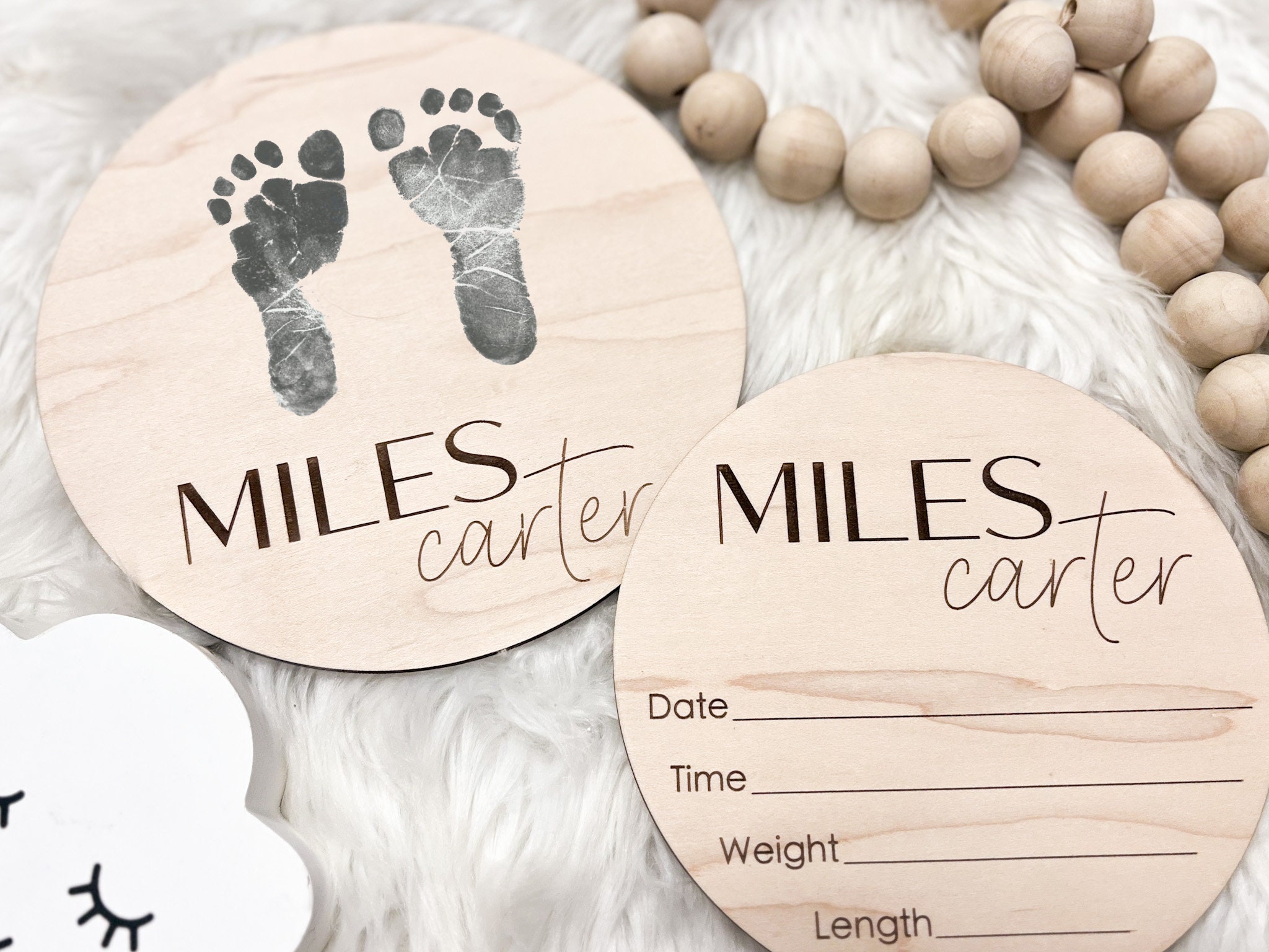 Baby Name Sign, Monthly Baby Milestone Discs, Birth Announcement Sign ...