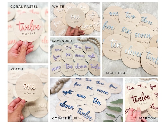 Birth Announcement Sign 2pcs Baby Monthly Milestone Cards With Glue ...