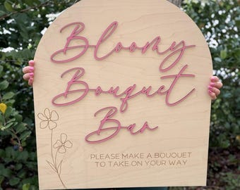 Insegna Bouquet Bar, Insegna Flower Bar, Grande arco per addio al nubilato Bloom Bar, Baby Bloom Baby Shower, Crea un'insegna Bouquet, Insegna per matrimonio Bloom Bar