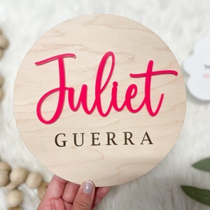 Baby Name Sign for Hospital, Birth Announcement Sign, Hospital Name Sign, Newborn Name Wood Sign, Nursery Decor, 3D Hospital Name Wood Sign image 4