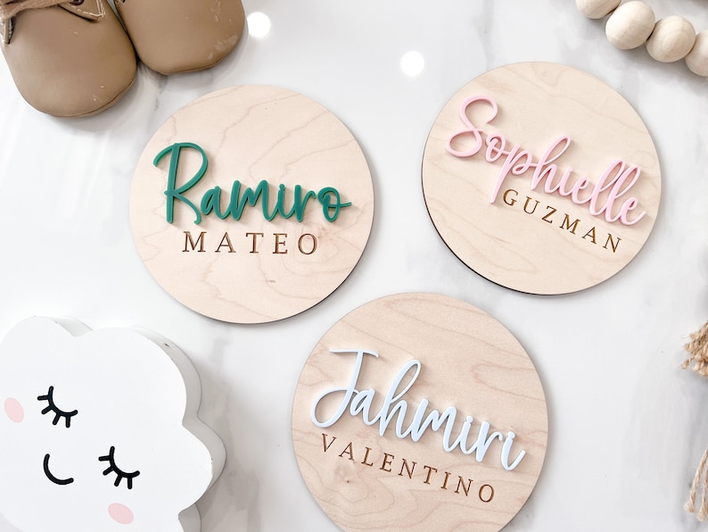 Baby Name Sign for Hospital, Birth Announcement Sign, Hospital Name Sign, Newborn Name Wood Sign, Nursery Decor, 3D Hospital Name Wood Sign image 6