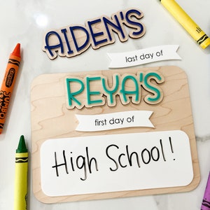 My First Day of School Sign, Back to School Board, Last Day of School, Personalized Photo Prop, Reusable Sign, Sign for School Picture