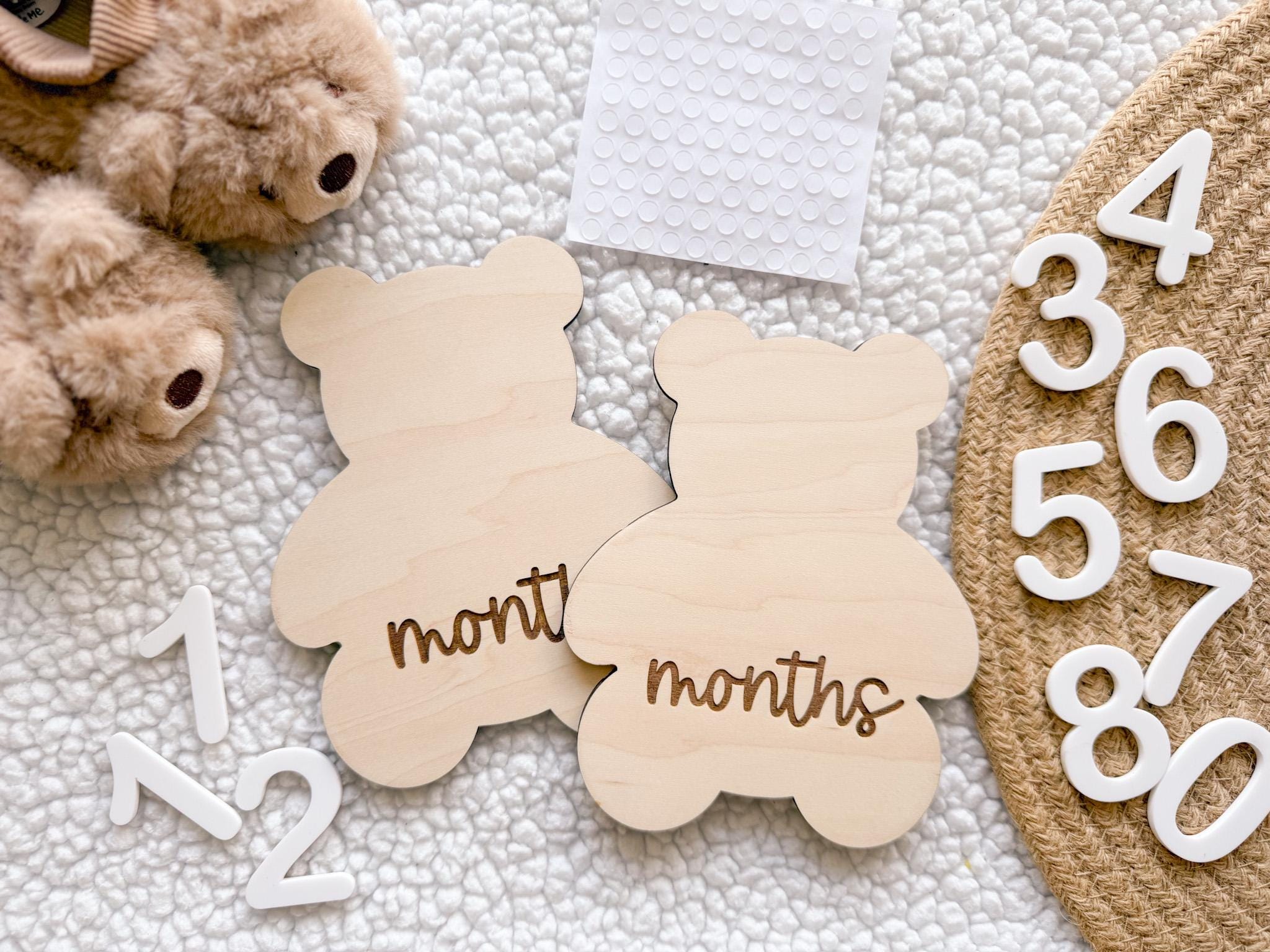 Teddy Bear Monthly Milestone Marker, Interchangeable Month Baby Bear ...