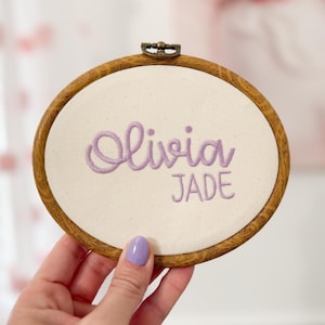 Baby Name Embroidery Hoop, Embroidery Birth Announcement Sign Hospital, Hospital Name Announcement, Embroidery Hoop Nursery Decor