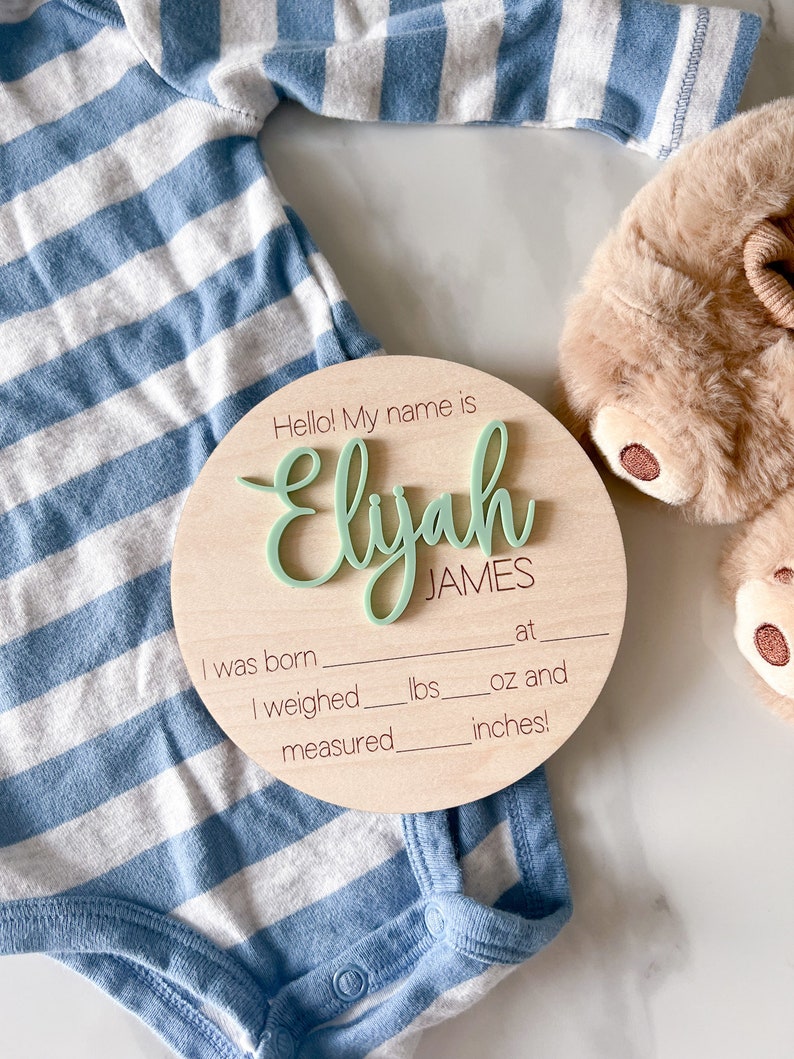 Baby Announcement Sign Birth Announcement Sign for Hospital Etsy
