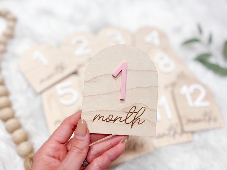 Baby Monthly Milestone Marker, Month Photo Sign Baby, Baby Milestone ...