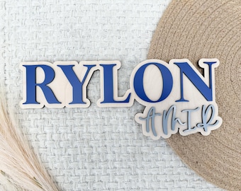 Nursery Name Sign, Large Wood Baby Name Sign, Above Crib Name Sign, Girl Name Sign, Layered Baby Name Sign, Boy Name Sign