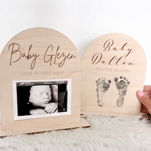 Baby Announcement Picture Frame, Ultrasound Frame, Personalized Pregnancy Gift, Sonogram Picture Frame Stand, Ultrasound Photo Display