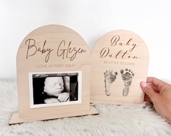 Baby Announcement Picture Frame, Ultrasound Frame, Personalized Pregnancy Gift, Sonogram Picture Frame Stand, Ultrasound Photo Display