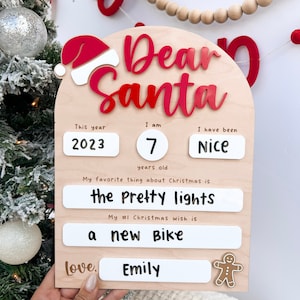 Liebes Santa Board, Brief an Santa Board, Kinder Weihnachtsliste Zeichen, Dry Erase Heiligabend Zeichen, Lieber Santa Wunschliste, Kinder Weihnachtsbrief