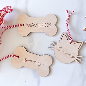 Pet Stocking Tags, Pet Ornament, Dog Stocking Ornament, Personalized Cat Christmas Name Tags, Christmas Stocking Tags, Christmas Gift Tags