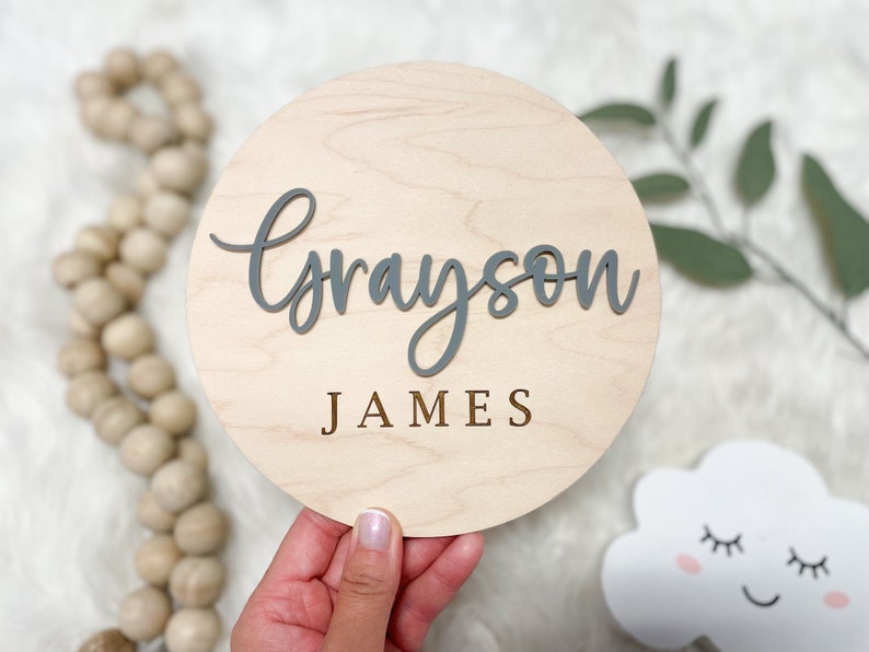 Baby Name Sign for Hospital, Birth Announcement Sign, Hospital Name Sign, Newborn Name Wood Sign, Nursery Decor, 3D Hospital Name Wood Sign image 7