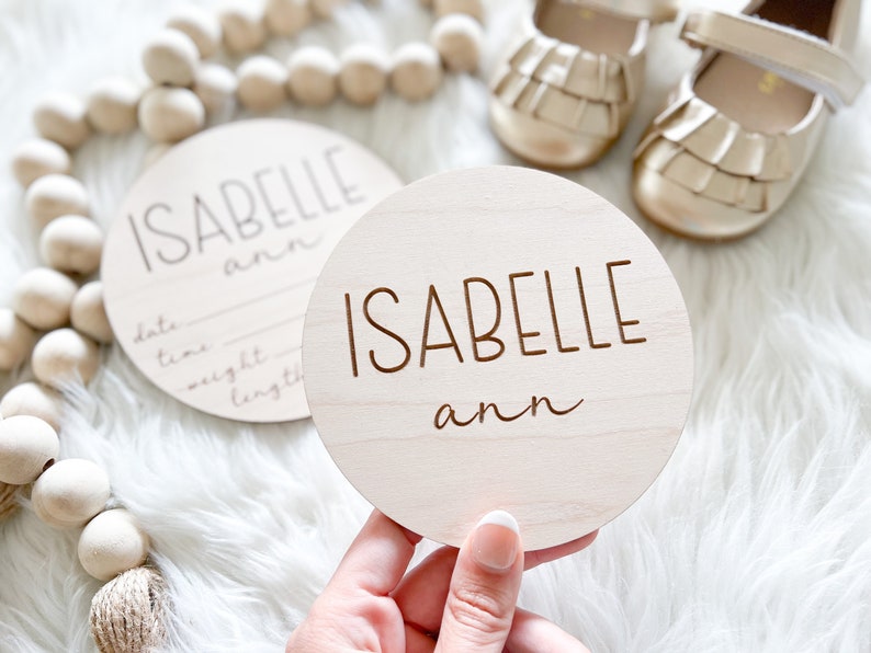 Baby Announcement Sign Birth Stats, Engraved Baby Name Sign for ...