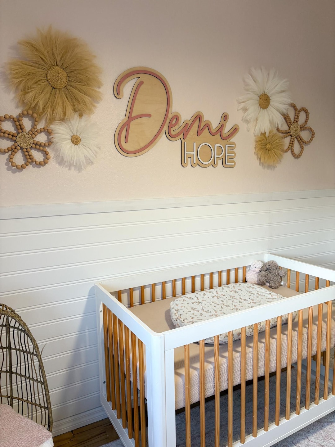 Personalized Wooden Nursery Name Sign | Custom Baby Name Wall Decor ...