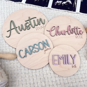 Baby Announcement Name Sign, Newborn Name Sign For Hospital, Name Plate Birth Announcement sign for Boy, Personalized Wood Sign Name Reveal