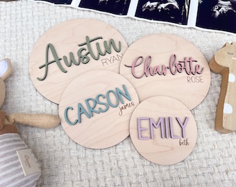 Baby Announcement Name Sign, Newborn Name Sign For Hospital, Name Plate Birth Announcement sign for Boy, Personalized Wood Sign Name Reveal