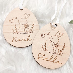 Easter Basket Tag, Easter Name Tags for Boys and Girls, Minimal Kids Easter Tag, Personalized Easter Egg Tag, My first easter basket image 1